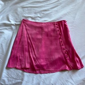 Pink SatinSkort- ZARA; Size L
